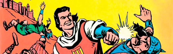 Detalle de una de las primeras viñetas de el Capitán Trueno, que comenzó a publicarse en mayo de 1956.